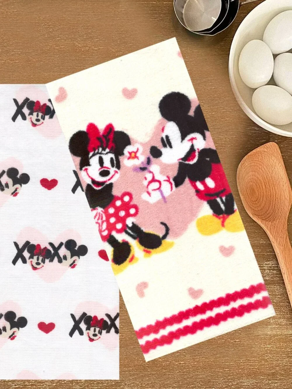 Disney Mickey Minnie Valentine Kitchen Towels 2 Pack XOXO Hearts 15x26